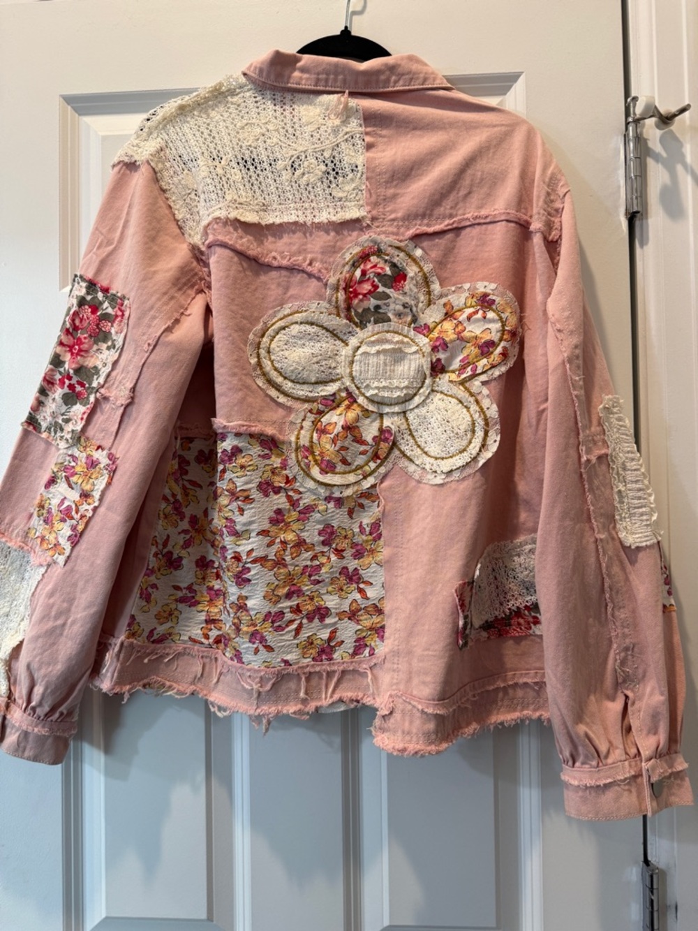 POL Pink Patchwork Embroidered Denim Jacket - Picture 2 of 4